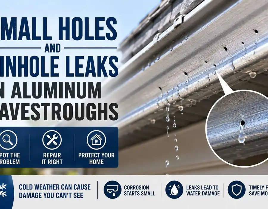 Small holes and pinhole leaks in aluminum eavestroughs — Barrie repair guide Small holes and pinhole leaks in aluminum eavestroughs — Barrie repair guide
