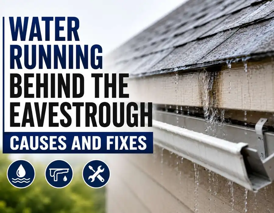 Water running behind the eavestrough — causes and fixes for Barrie homes Water running behind the eavestrough — causes and fixes for Barrie homes